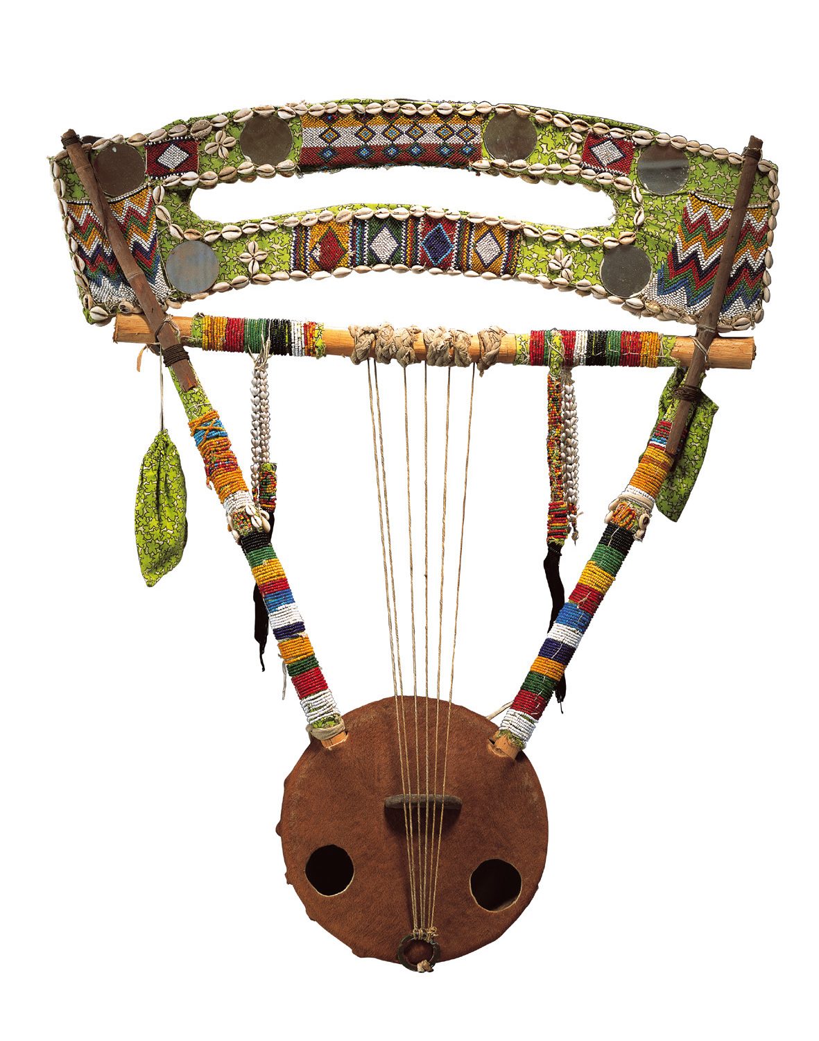 green triangle shaped stringed instrument