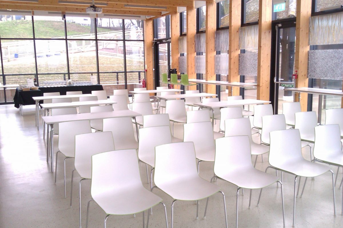 The Horniman Pavilion set up with chairs