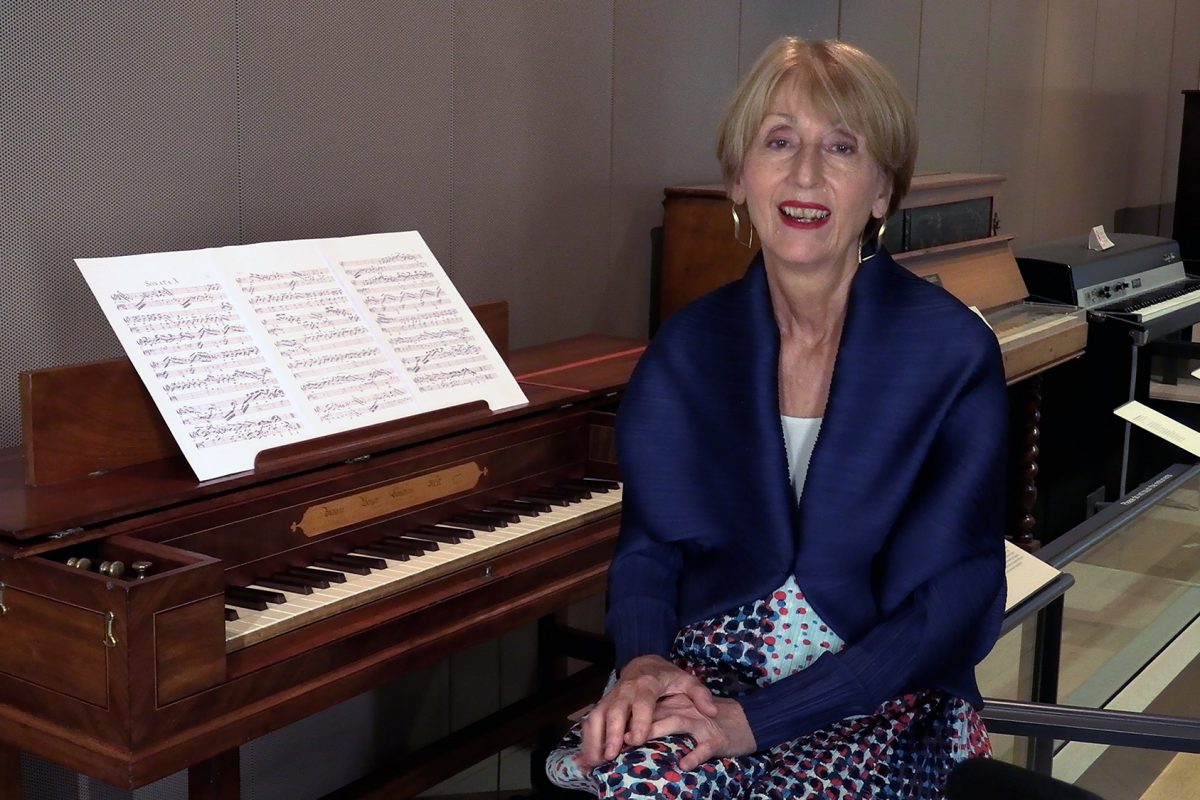 Linda Nicholson at square piano in the Music Gallery