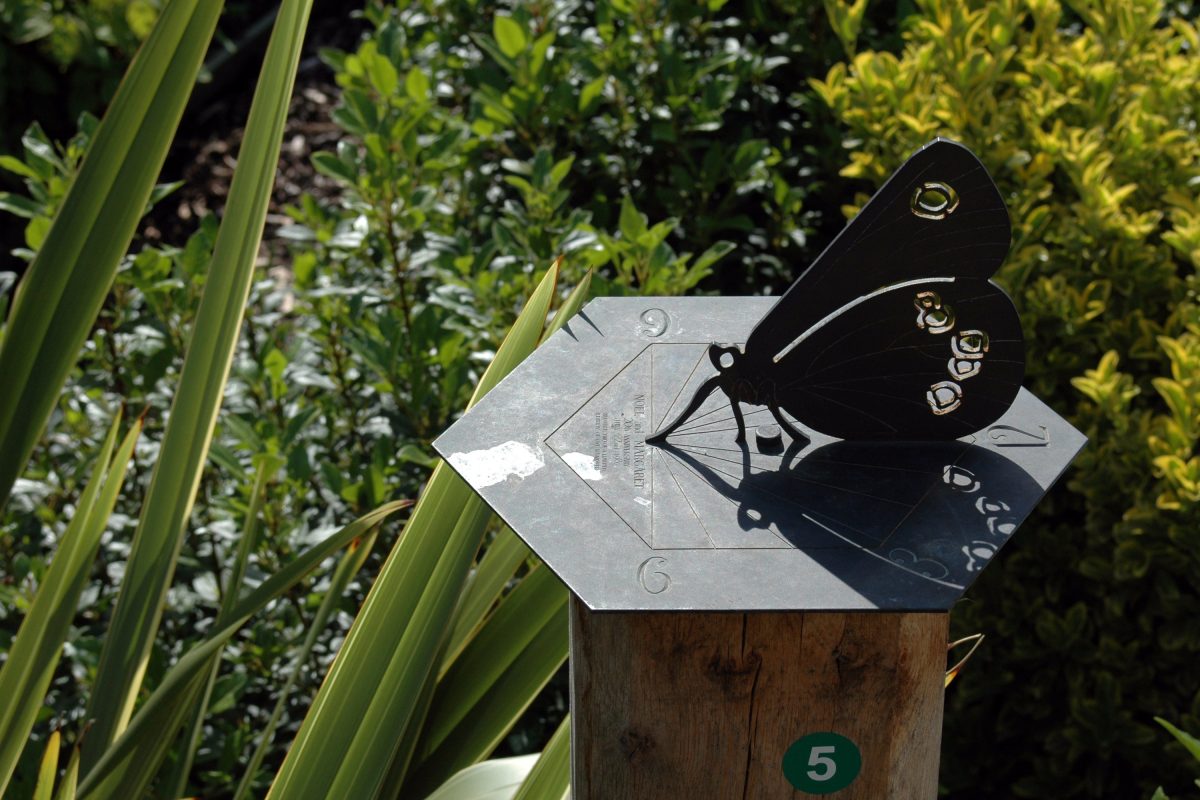 A sundial in the shape of a Butterfly