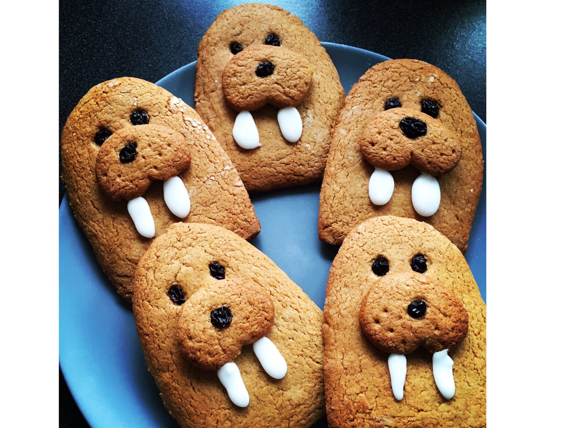 Biscuits in the shape of walrus
