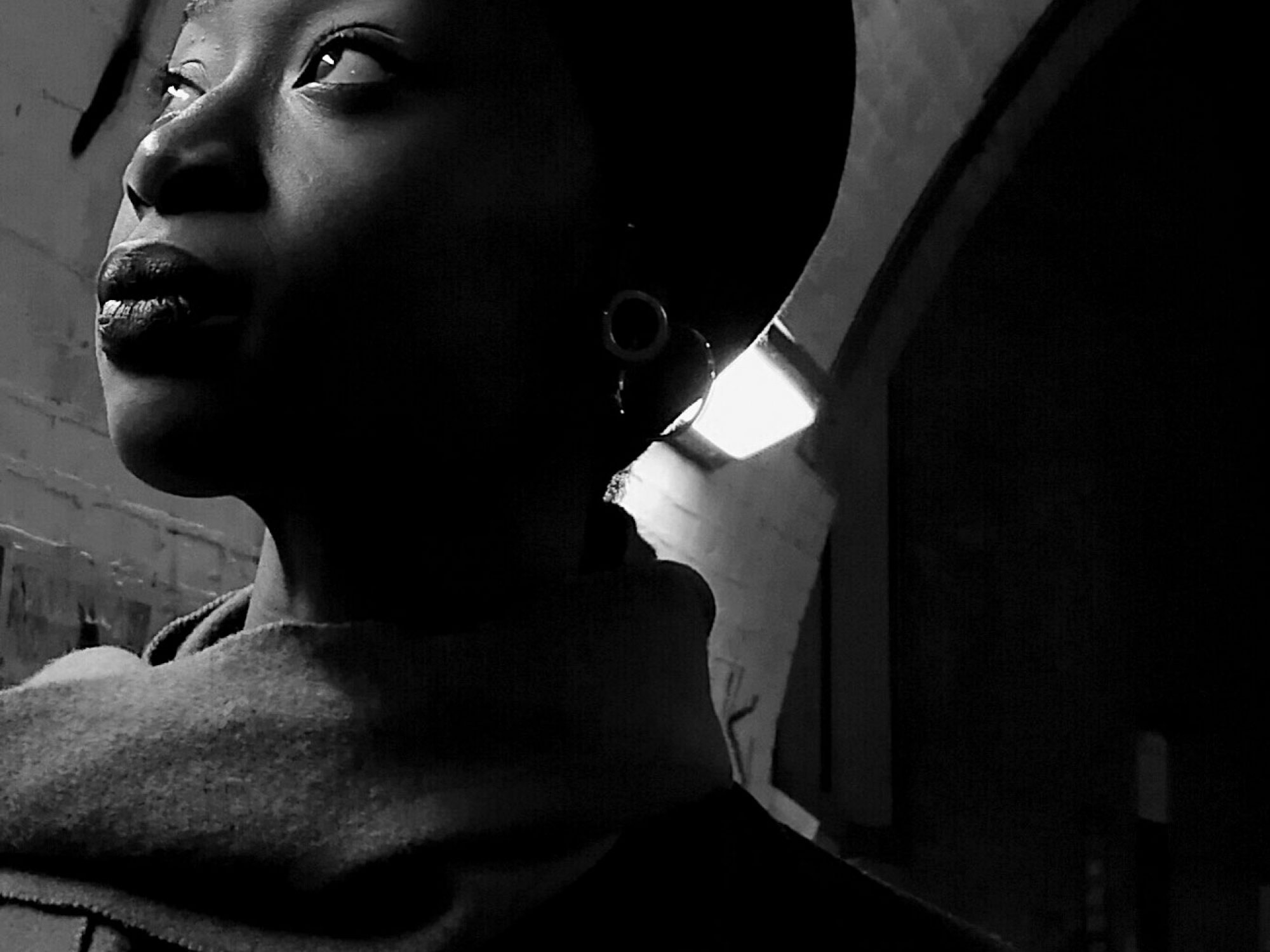 Black and white image of Adama Jalloh