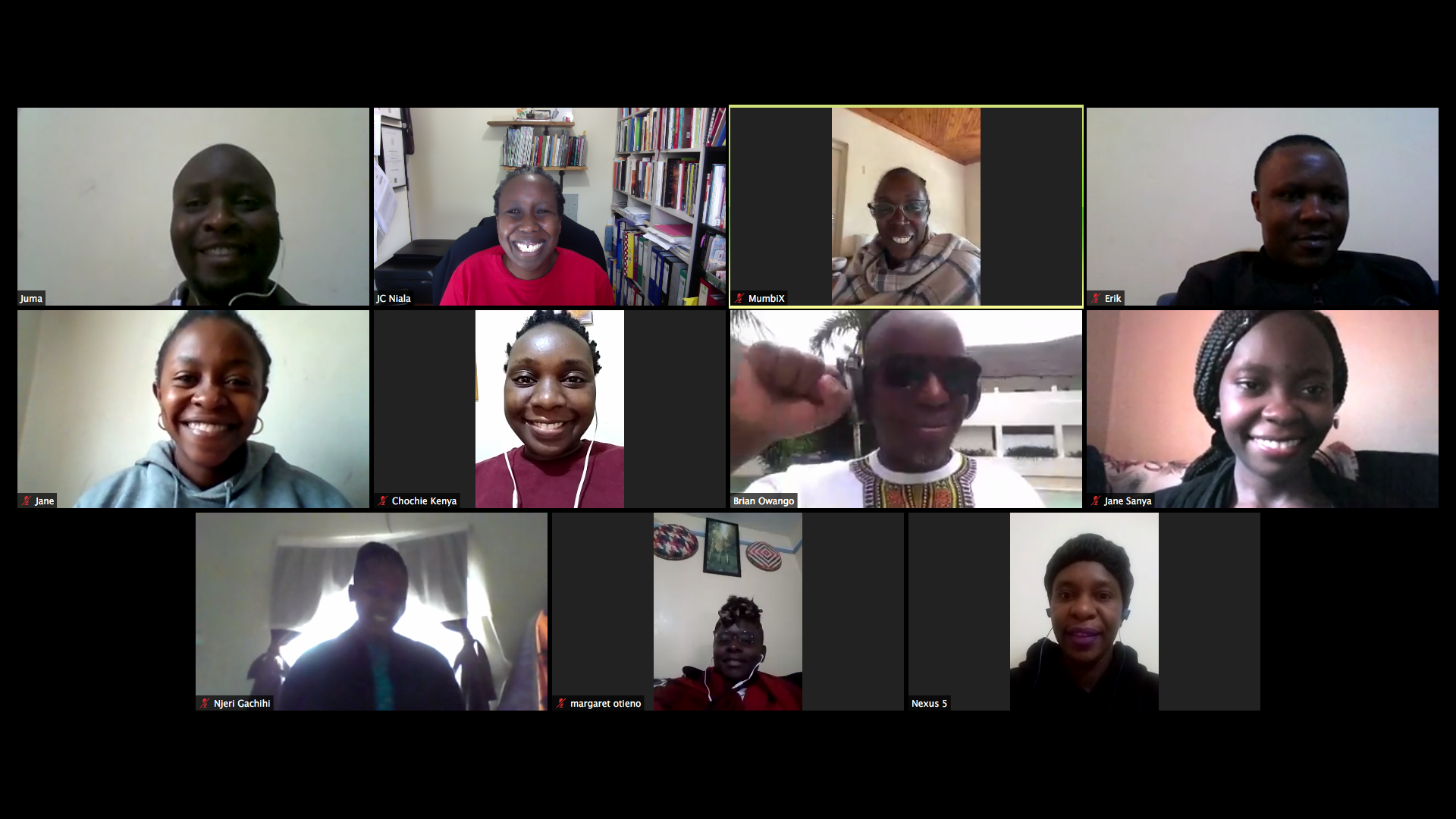 screenshot of people in webcams.