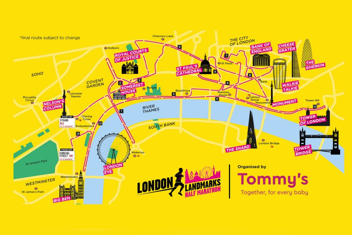 Yellow map of central London