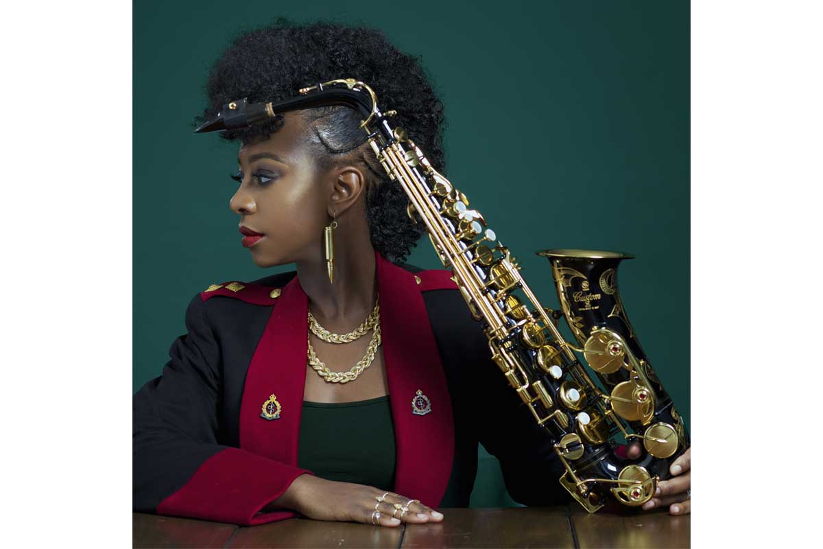 YolanDa Brown and her saxophone