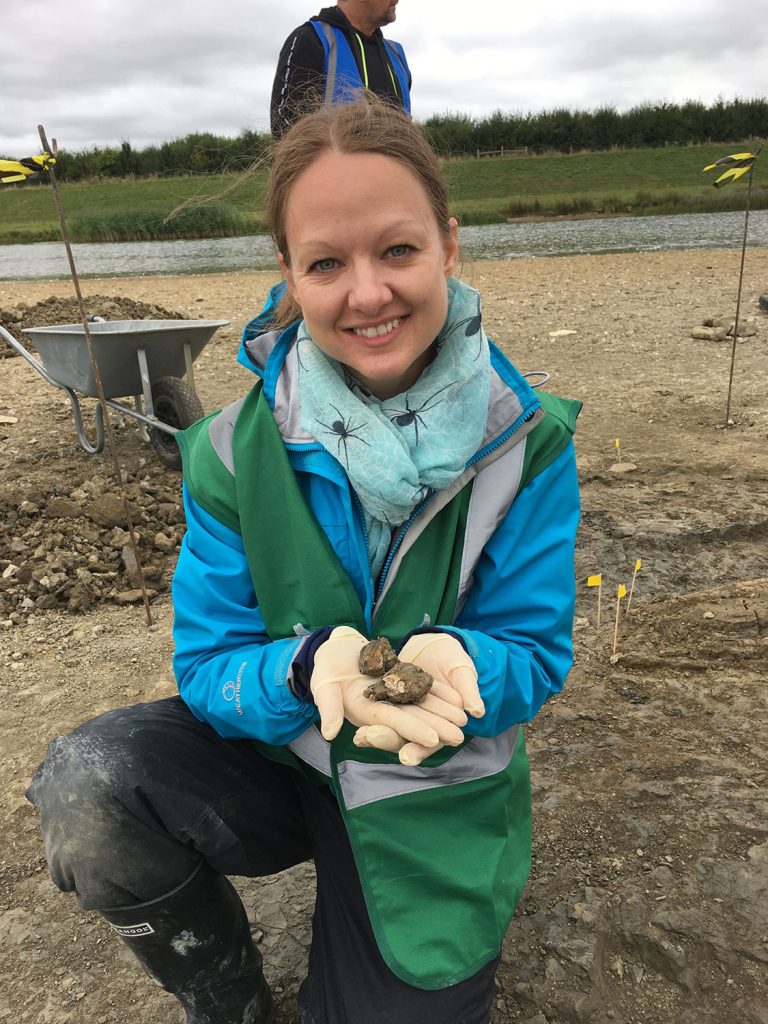 Emma with fossilised remains