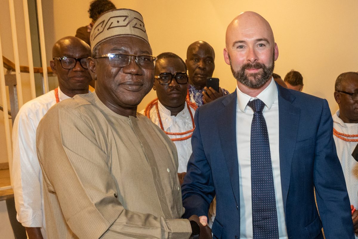 Prof. Abba Tijani, Director-General of Nigeria’s National Commission for Museums and Monuments (NCMM) with Michael Salter-Church, Chair of the Trustees of the Horniman Museum and Gardens