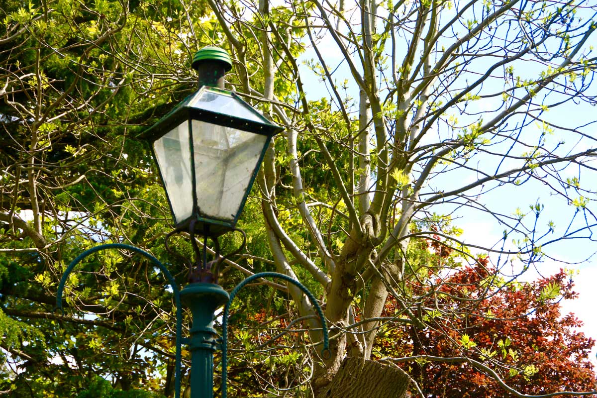 Green lamppost